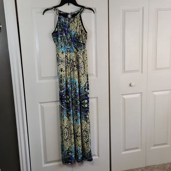 Cynthia Rowley Women's Multi-colored Abstract Keyhole Neck Dress Size 4 Stretch - Picture 1 of 10